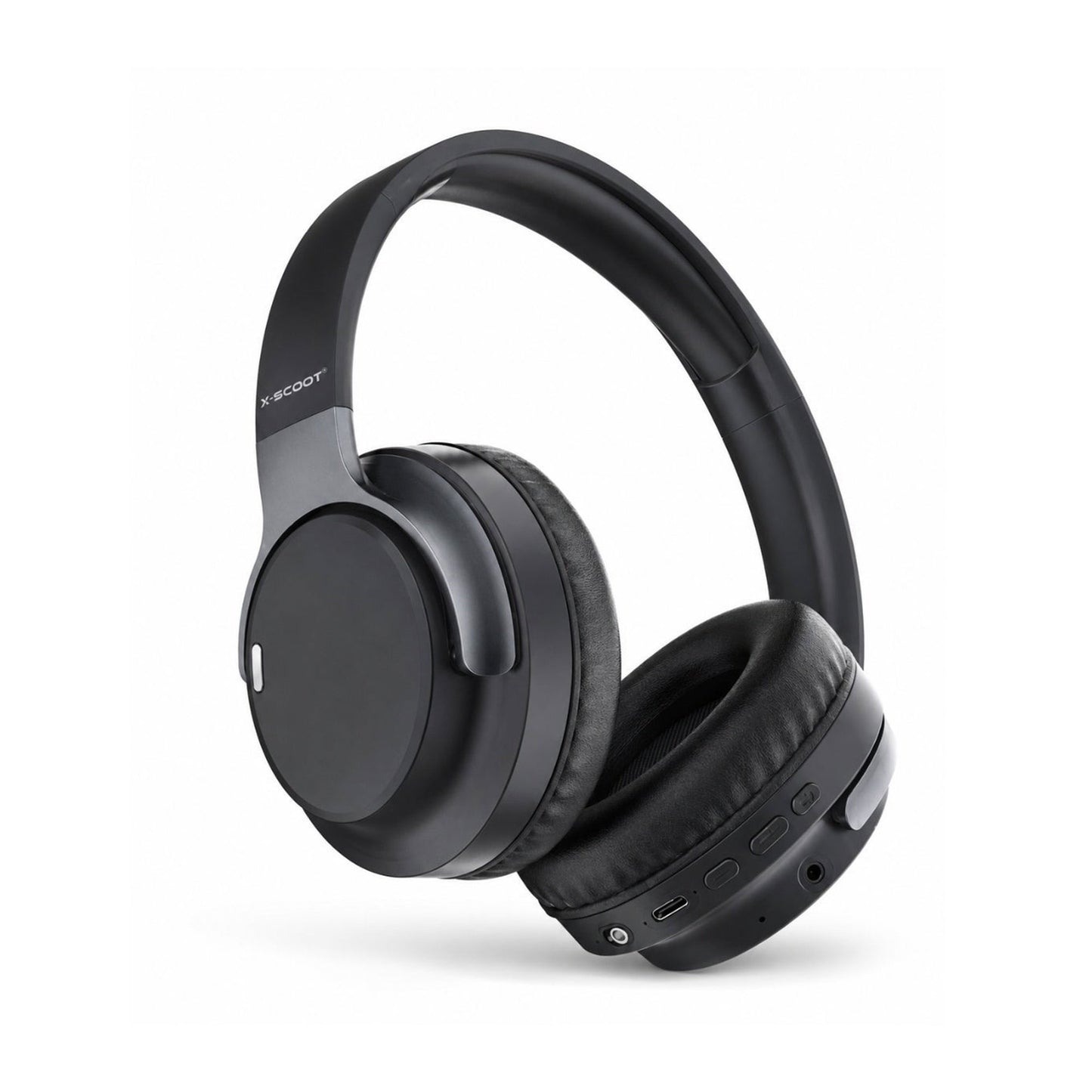 X-SCOOT XS-659 Wireless Bluetooth Headphones HD Sound Deep Bass Noise Reduction Mic 24H Playtime Foldable Black