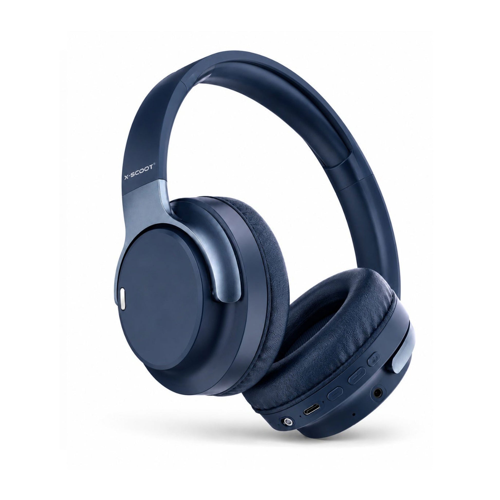 X-SCOOT XS-659 Wireless Bluetooth Headphones HD Sound Deep Bass Noise Reduction Mic 24H Playtime Foldable Blue