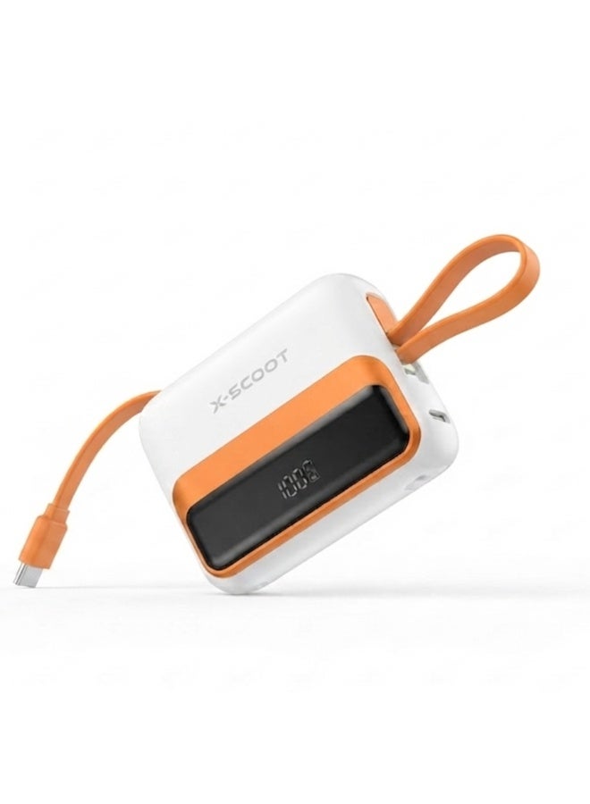 XS-410 Mini Power Bank 22.5W Fast Charging 10000mAh  – Ultra-Compact Portable PD & QC Power Bank with Built-in Type-C & 