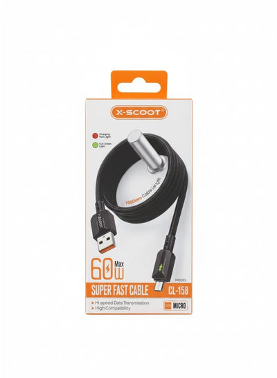 كابل شحن سريع X-SCOOT CL-158 زاوية جانبية