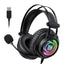 سماعة جيمنج onikuma X80 Abyss Mirror سلك RGB مايك أسود