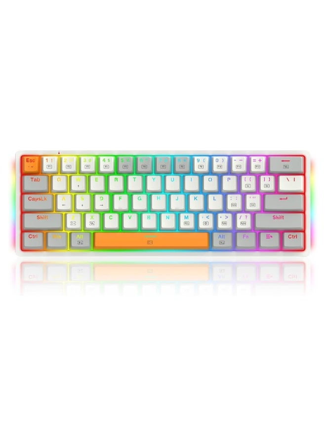 K642WGO RGB 61 Keys Replacement Keycaps Set with Scroll, Black and Gray Keycaps for Mechanical Keyboard, Custom Keycap K