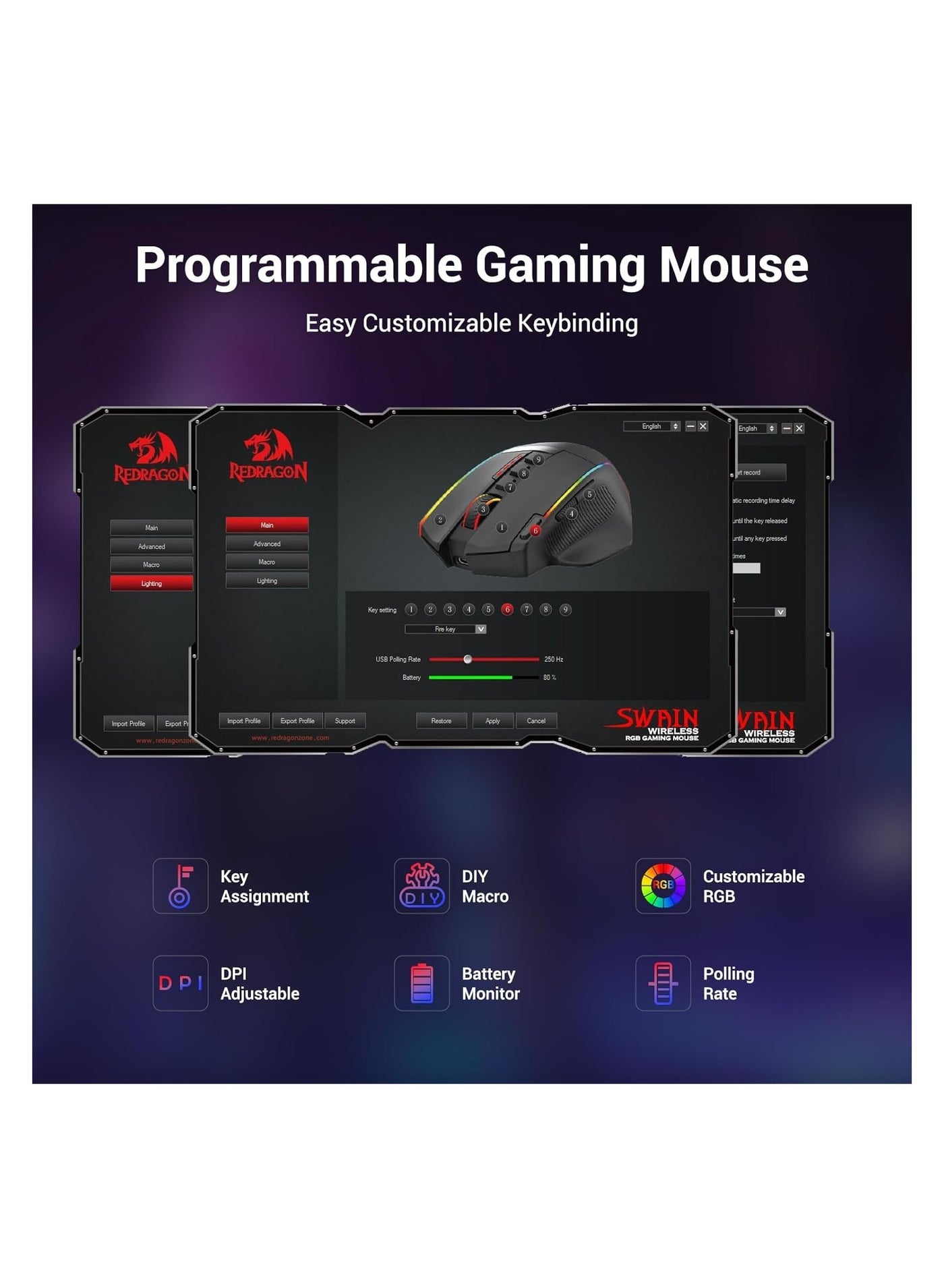 ميكروفون USB Redragon M915WL-RGB صورة 5