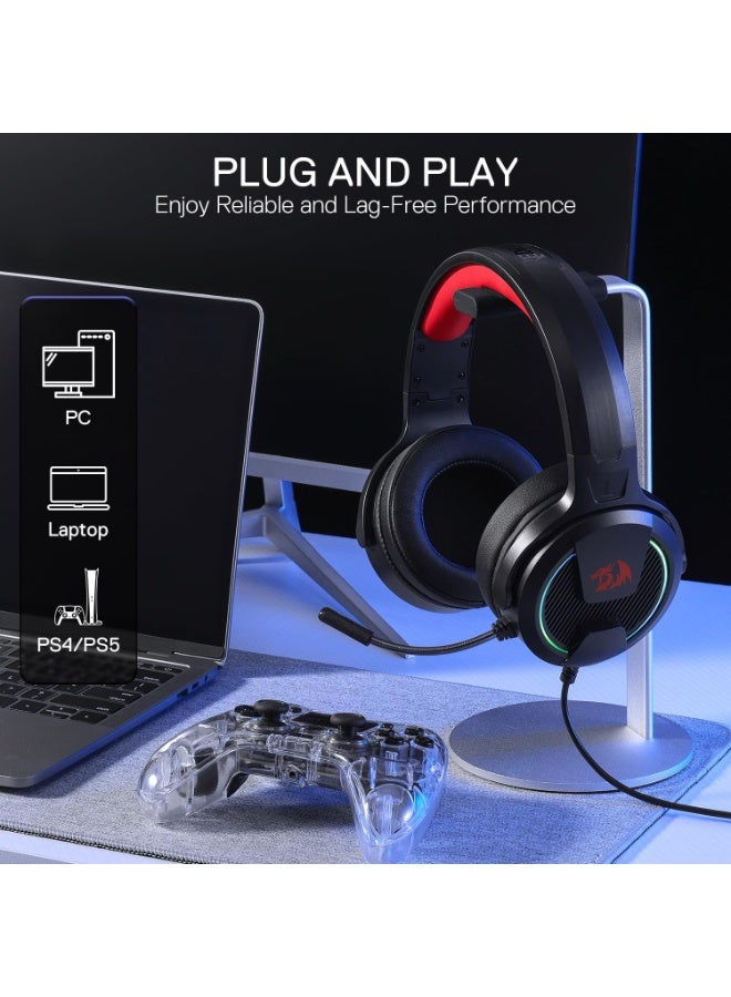 سماعة جيمنج Redragon H315 خفيفة الوزن بميكروفون عازل للضوضاء أسود