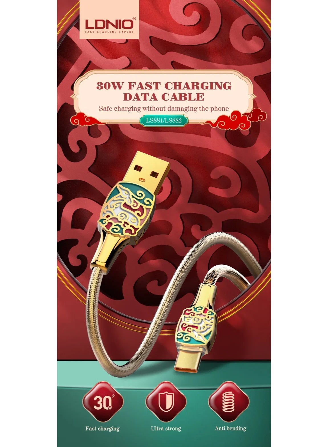 USB-C Fast Charging Data Cable 30W High-Speed Charging And Data Transfer Cable With Pure Copper Core Durable PVC Constru