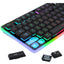 K509-RGB 104 Keys Replacement Keycaps Set for Mechanical Keyboard, Premium Black PBT Keycaps for Full-Size Gaming Keyboa