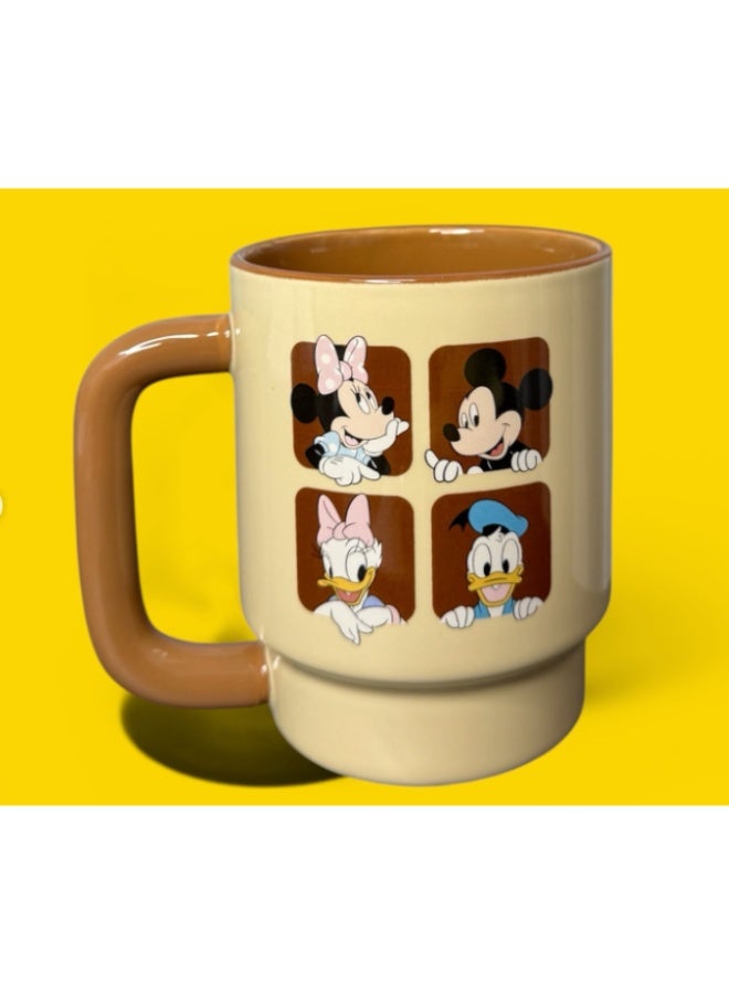 Large Capacity Ceramic Coffee Mug with Cartoon Character Design, Cute Ceramic Tea Cup for Hot & Cold Drinks, Milk Mug, L