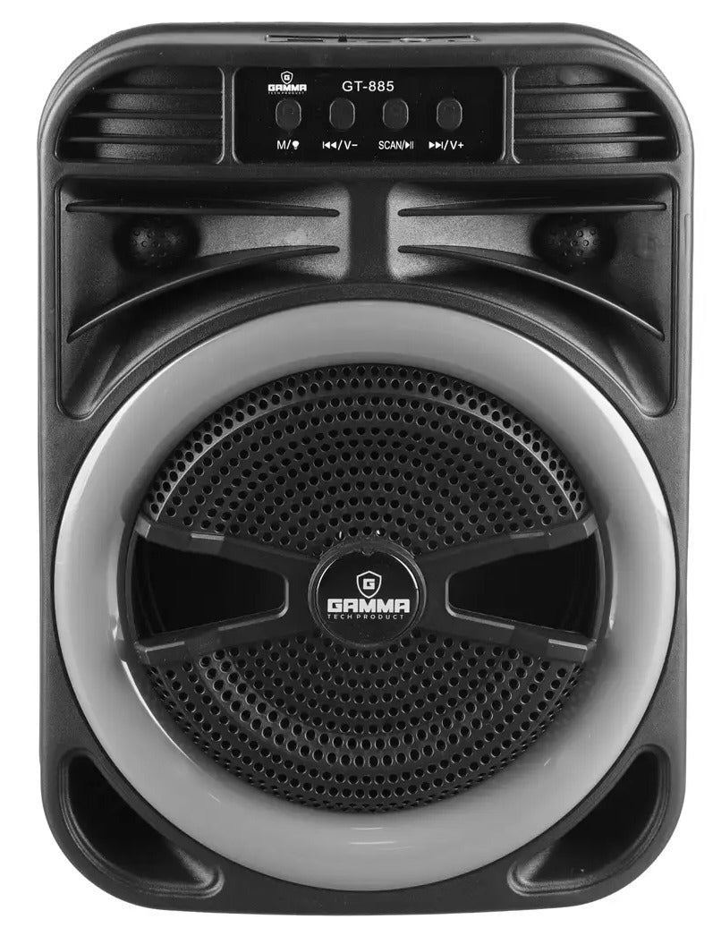 GT-885 Portable Bluetooth Speaker with Wired Microphone, 8-Inch Wireless Party Speaker, 8W Powerful Bass, 1200mAh Rechar