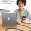 كابل شحن سريع USB-C إلى USB-C بقدرة 240 واط، بطول متر واحد، مزود بتقنية PD 3.1 لتوصيل الطاقة، وشريحة E-Marker، ونقل بيان