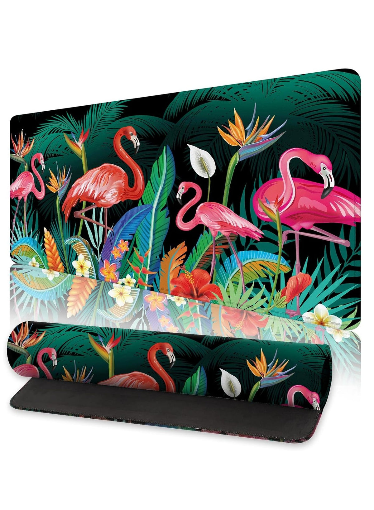 Large Gaming Mouse Pad, Flamingos , Extended Desk Mat, Large Desk Pad for Computer Keyboard, Mouse Pad with Stitched Edg