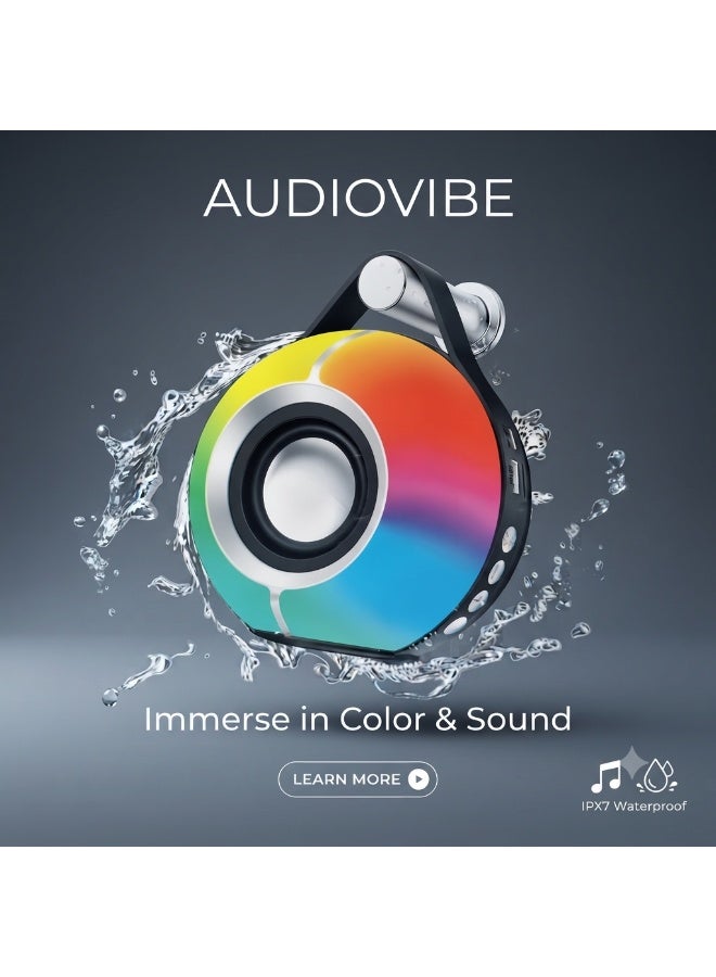 XS-614 Portable Bluetooth Speaker with Pure Bass Stereo Sound, RGB LED Colorful Lights, Wireless Bluetooth, USB & TF Car