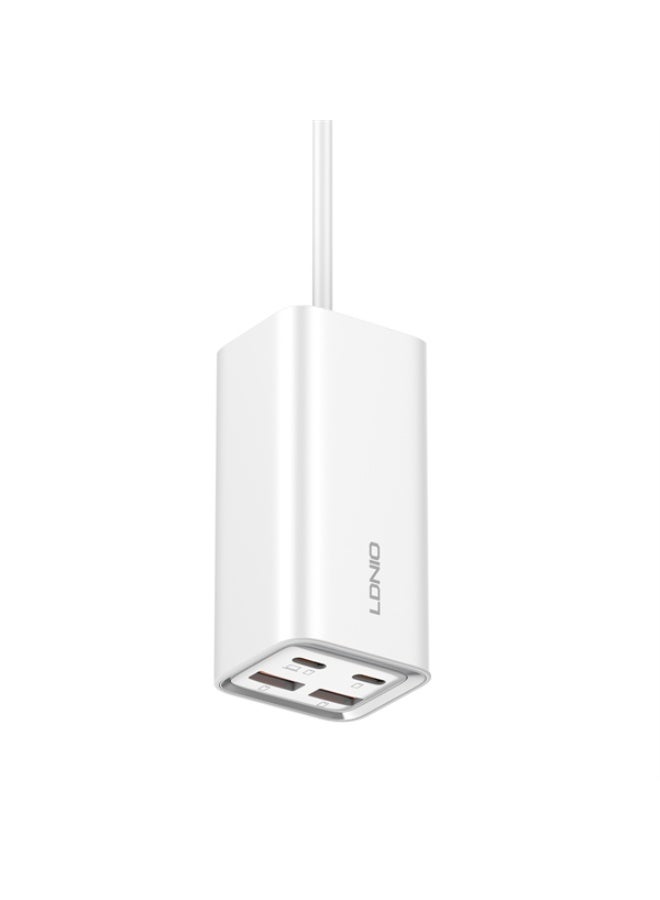 A4610C 65W Multi Port Desktop Fast Charging Station with 4 Ports (2×USB-C PD + 2×USB-A QC 3.0), PD4+ & QC3.0 Super Fast 