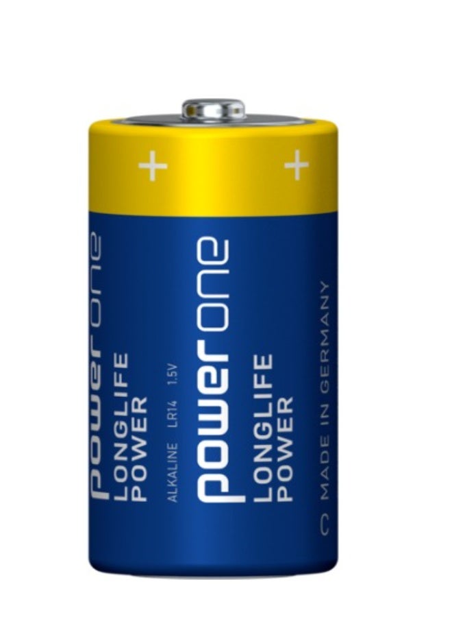 بطارية Power One LONGLIFE C قلوية قوة أعلى 50% أزرق
