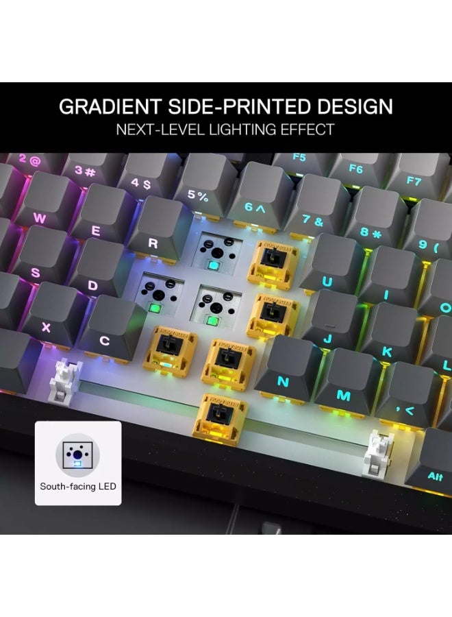 Gaming Keyboard PENUMBRA K687GG PRO Full Aluminum Alloy Hot-Swappable Mechanical Keyboard with 3-Mode Connection, Gasket