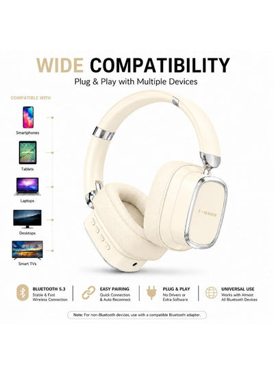 I513 Wireless Bluetooth Headphones – 40mm Drivers, Deep Stereo Bass, Noise-Reducing Mic, Bluetooth, TF Card, Type-C Char