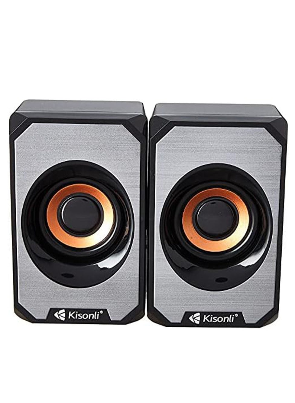 Kisonli Wired Multimedia Speaker for PC and Laptop – 3W / 2.0 Channel | Grey KS-04