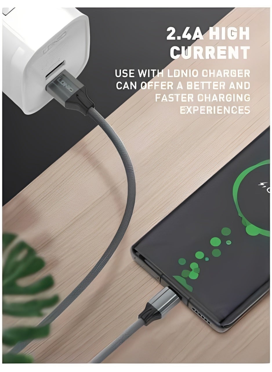 LS441 Micro USB to USB-A Fast Charging Cable 1M, 2.4A High Speed Charging and Data Sync Cable, Durable USB Charging Cord