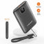 Super Slim Power Bank Fast Charging 10000mAh 22.5W – Ultra-Thin Portable Battery Pack with Built-in Type-C Cable, LED Di