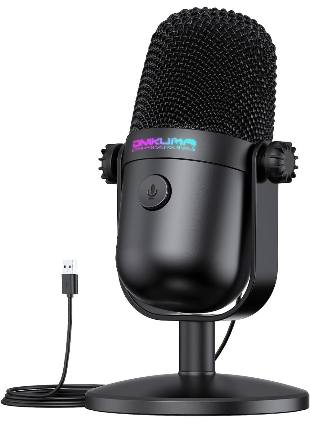 Professional USB Gaming Microphone with Noise Cancellation, RGB Streaming, Podcast, Recording & Gaming Microphone for PC