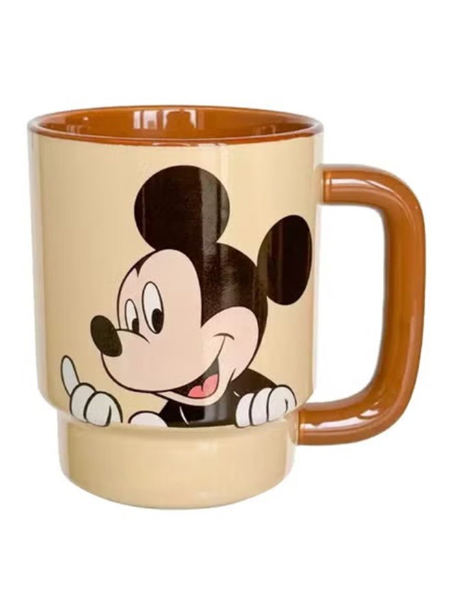 Large Capacity Ceramic Coffee Mug with Cartoon Character Design, Cute Ceramic Tea Cup for Hot & Cold Drinks, Milk Mug, L