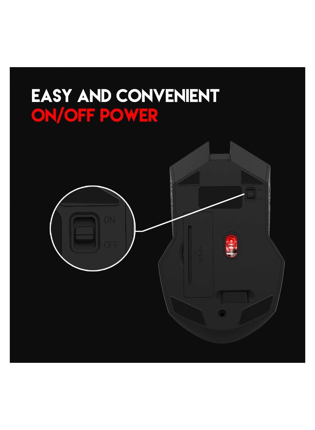 FANTECH WG10 Mouse Wireless (2.4GHZ) Gaming Mouse With USB Receiver | Optical Sensor 2,000 DPI - PC/LAPTOP/MAC