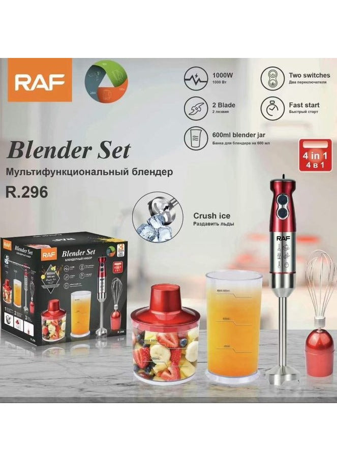 RAF Multi-functional hand blender 4 in 1 portable electric blender 1000W, R.296, practical and easy to use