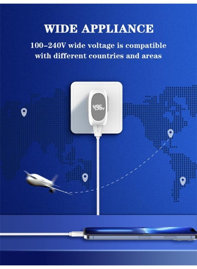 A2522C Super Fast Wall Charger 30W with Dual Ports (USB + Type-C), PD & QC 3.0 Quick Charge Technology, LED Power Displa