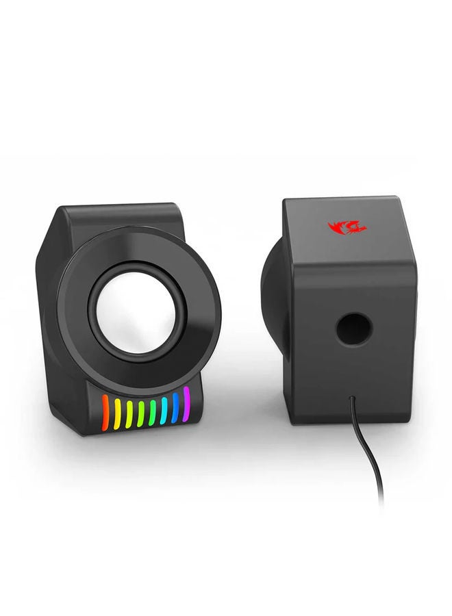 سبيكر REDRAGON GS514 KAGE RGB ستيريو 2.0 USB منفذ 3.5mm أسود