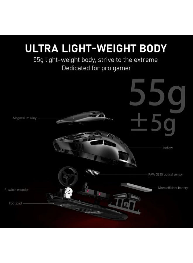 ماوس جيمنج Redragon M997 PRO 1K Prism Pro Wireless خفيف أسود