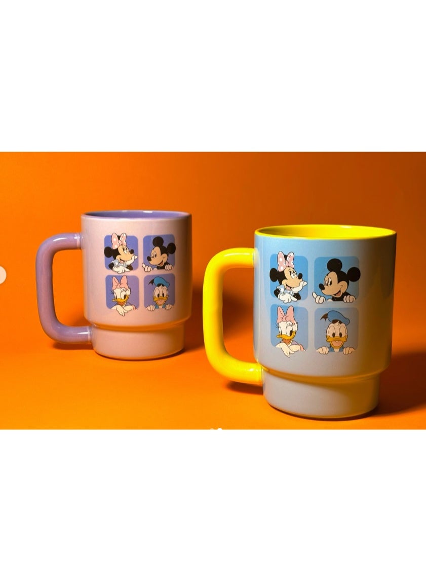 Large Capacity Ceramic Coffee Mug with Cartoon Character Design, Cute Ceramic Tea Cup for Hot & Cold Drinks, Milk Mug, L