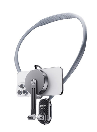 2 in 1 Hands Free Neck Phone Holder 660mm Flexible Strap Stand for Smartphones & Action Cameras , Adjustable Magnetic Er