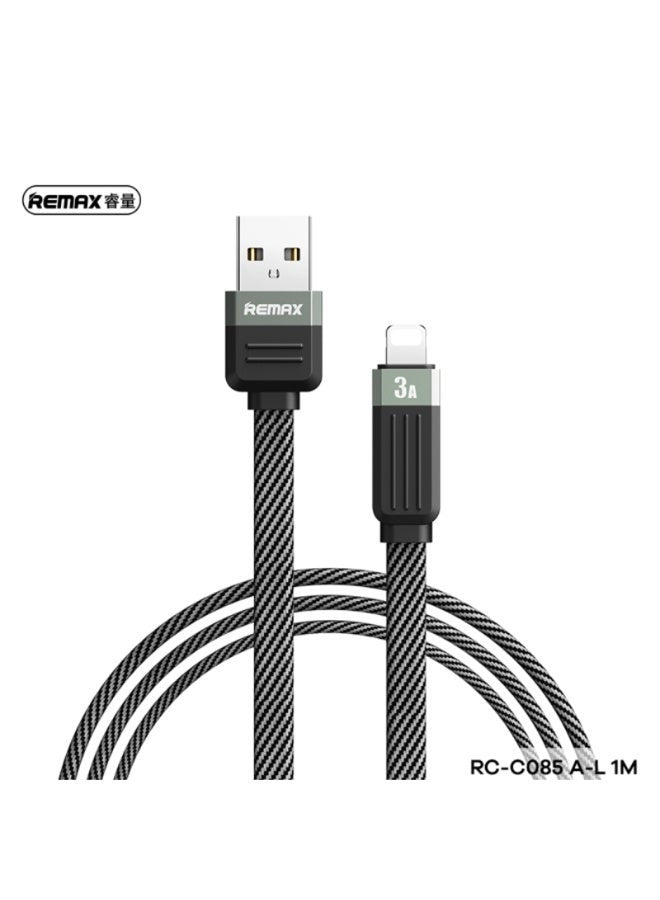 High Speed Charging Cable RC-C085, 3A Fast USB to Lightning Cable , 1M Durable Braided Design with Aluminum Alloy Connec