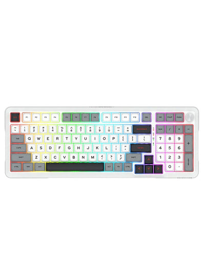 REDRAGON Multi-function Mechanical Keyboard K688WGL-RGB-PRO , Hot-swappable switches for easy customization , 98-key design with anti-collision and FN multimedia keys , connectivity Type-C, Bluetooth, 2.4GHz; 10m range, Windows/Mac compatible