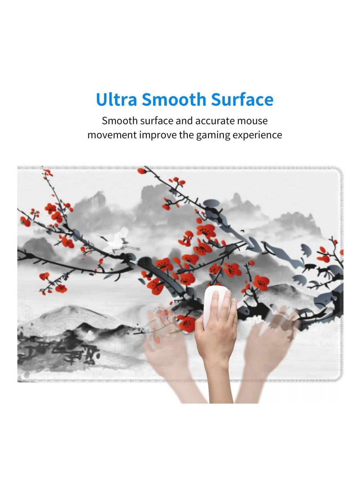 Japanese Sakura Cherry Blossom Mouse Pad XL Full Desk Mousepad Extended Large Non-Slip Rubber Base Big Keyboard Mat with