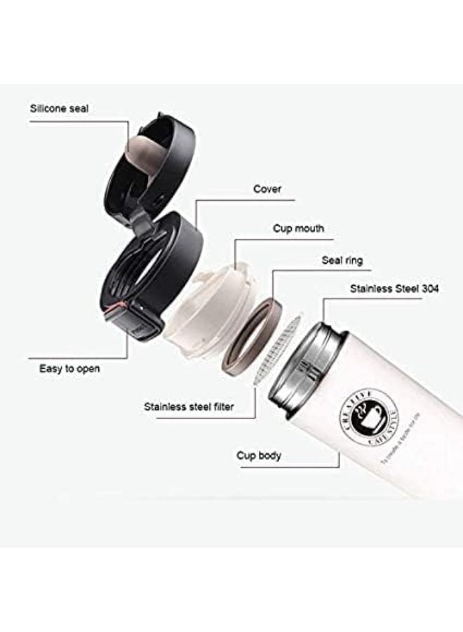 Insulated Travel Coffee Mug 300ml , Double Wall Vacuum Stainless Steel Tumbler with One-Click Leak Proof Lid, Hot & Cold