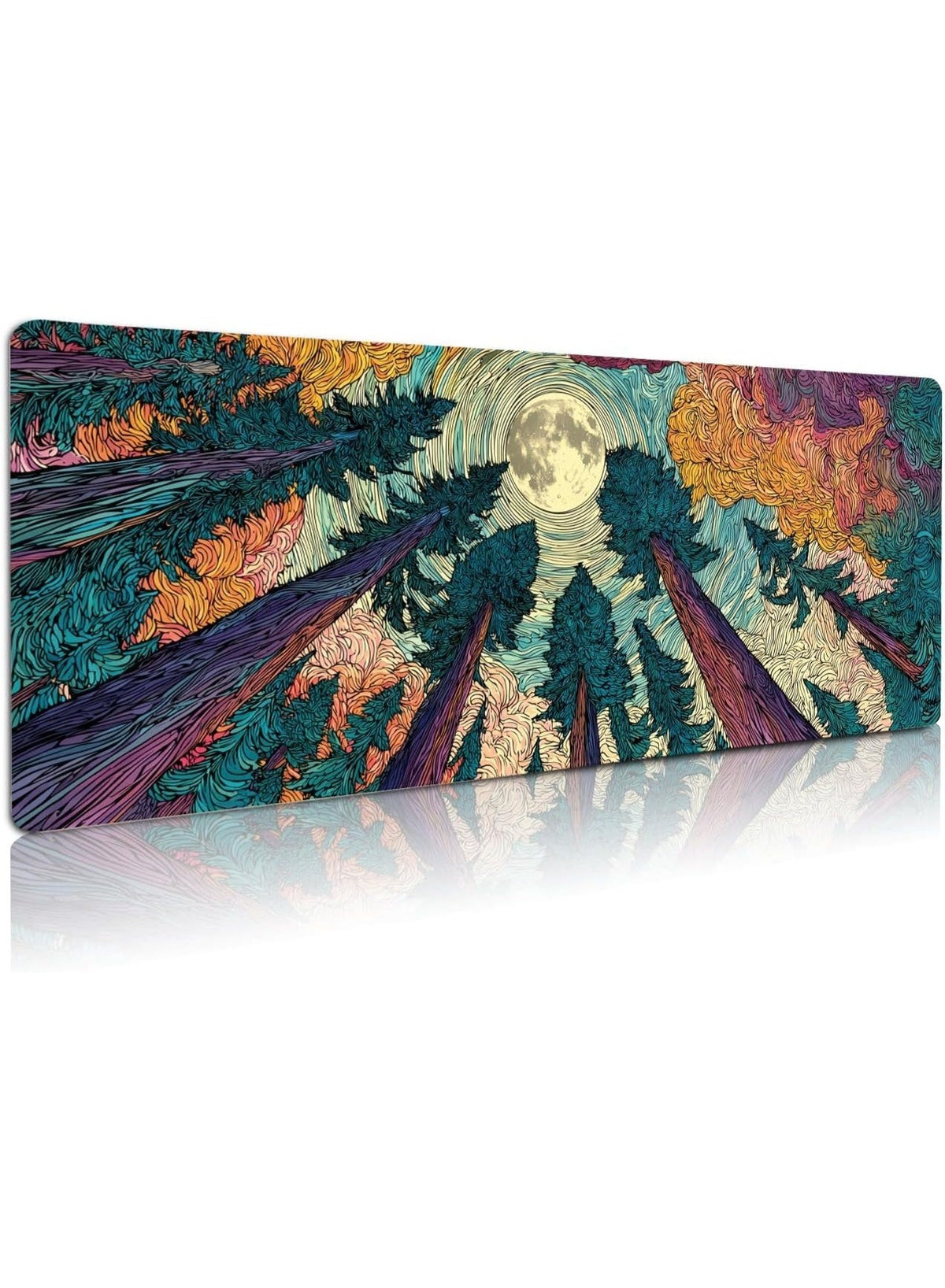 Starry Forest 2 Mouse Pad Extended Gaming Mouse Pad with Stitched Edges 70×30cm XL Desk Mat for Gaming, Office, Keyboard