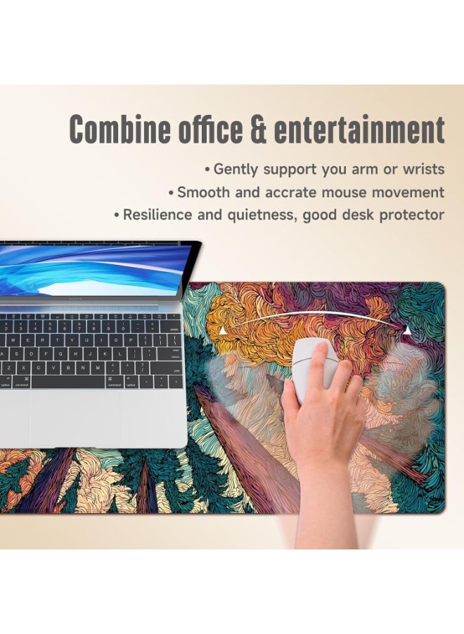 Starry Forest 2 Mouse Pad Extended Gaming Mouse Pad with Stitched Edges 70×30cm XL Desk Mat for Gaming, Office, Keyboard