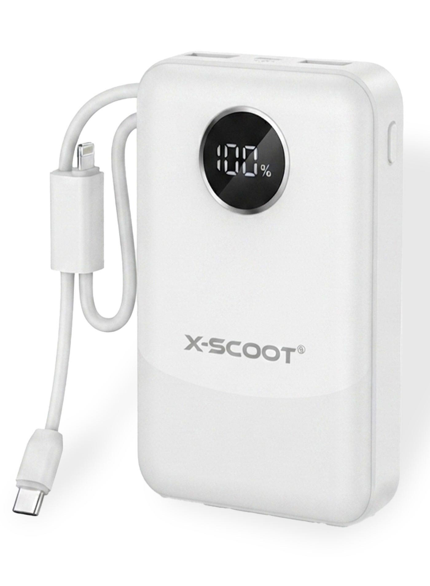 XS-422 20000mAh Power Bank – 22.5W Super Fast Charging Portable Charger with Built-in Lightning & USB-C Cables, USB-A & 