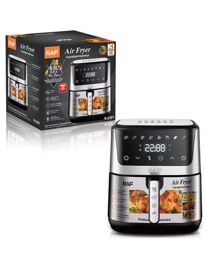 RAF Multifunctional digital air fryer, 8.5 liter capacity With Rapid Air Convection technology and 1700W power R.5351 in silver color