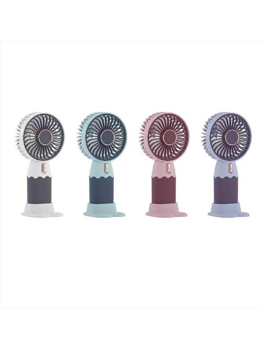 Generic Portable Mini Fan USB Rechargeable Cute 250MAH Small Electric Fan For School , ZB088A Purple