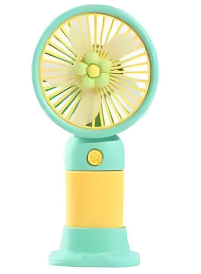 Portable Mini Fan USB Rechargeable Cute 1.5W Small Electric Fan For School ( Blue Yellow )