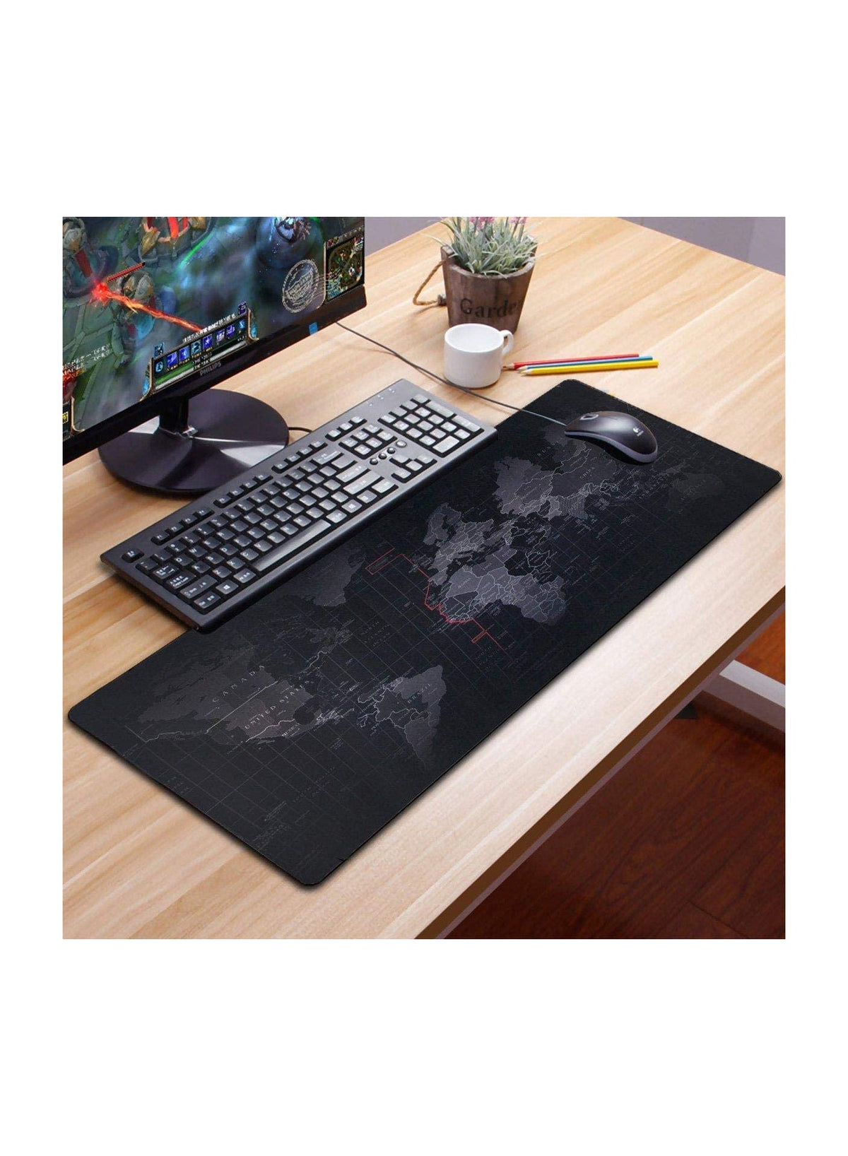 World Map Gaming Mouse Pad