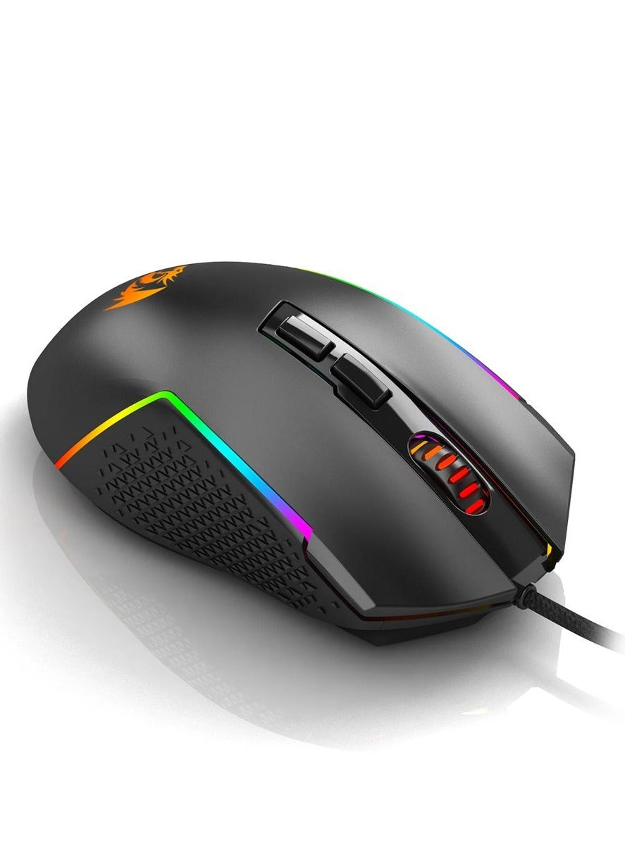 ماوس جيمنج Redragon M613 Trident Lite خفيف 8000 DPI أسود