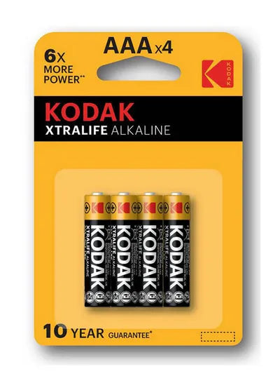 Kodak Extra Life Alkaline Batteries Size Aaax4