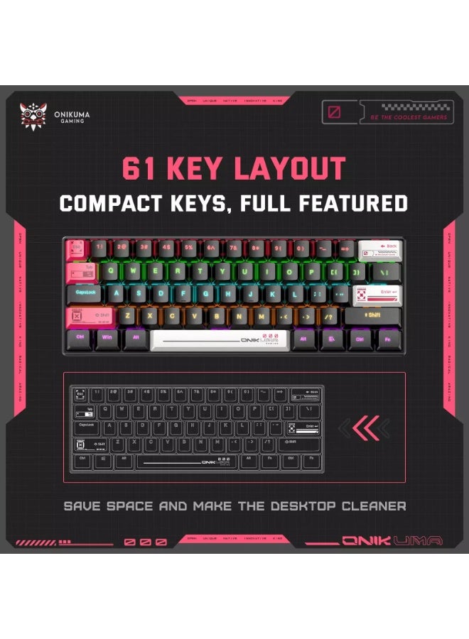 G55 RGB Wired Mechanical Gaming Keyboard with 61 Keys, Compact Layout, Customizable RGB Backlit, Anti-Ghosting, Windows 