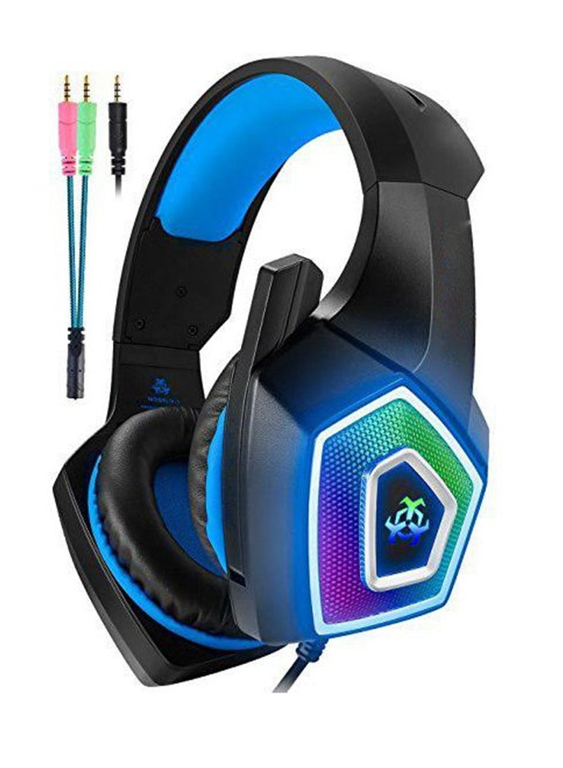 Pro Gaming Headest V-1 With Colourful Backlight , Flexible Mic , Support Mobiles , Tablets , Laptops , PS4 , Xbox One