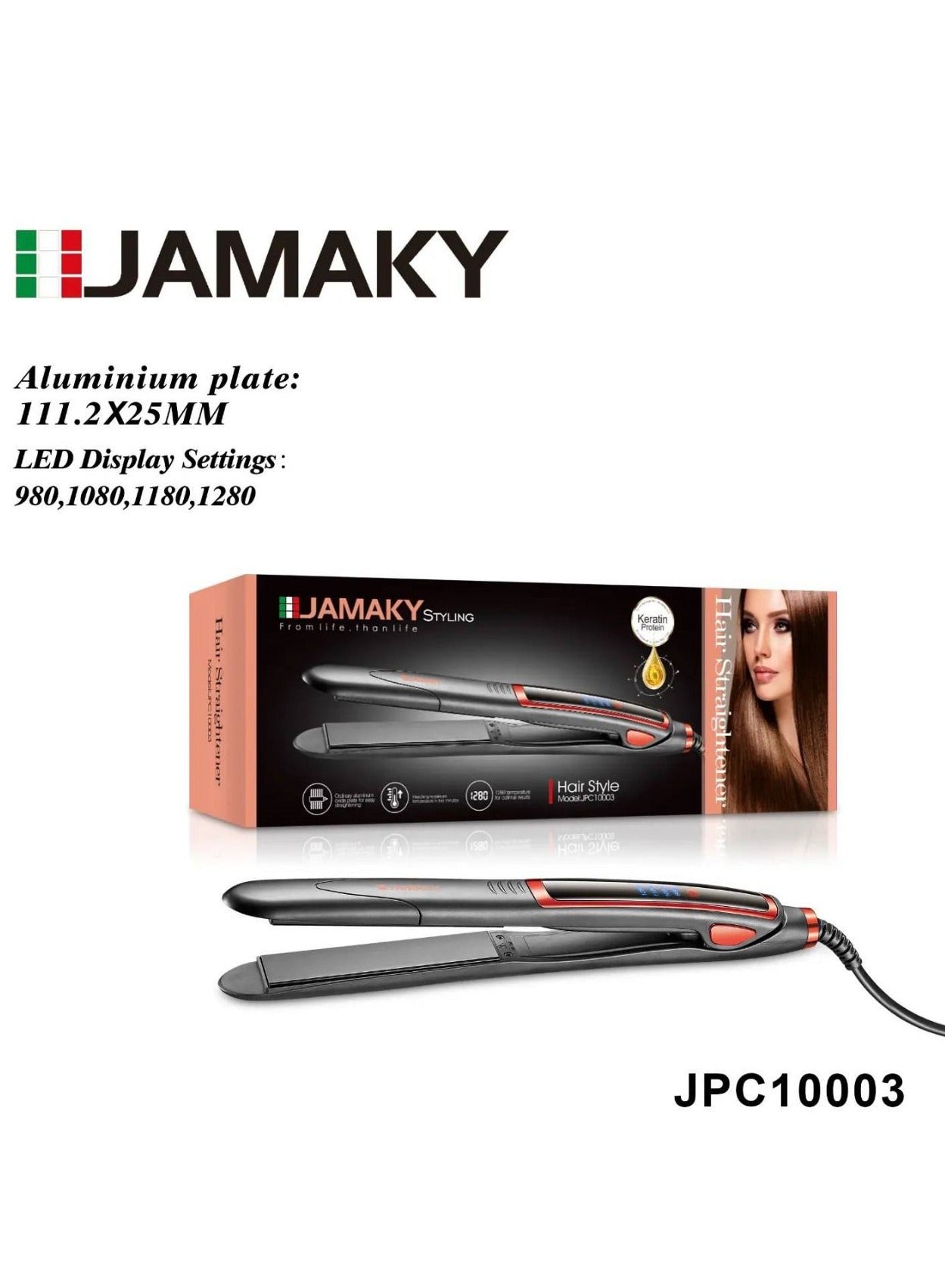 JAMAKY Italy Professional hair straightener dedicated to applying keratin and protein - JPC10003