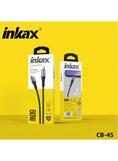 CB-45 Type C to Type C Charging & Data Cable 60W with Zinc Alloy Connectors, Fast Charging & High-Speed Data Transfer, R