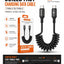 CL-156120W PD USB-C to USB-C Coiled Fast Charging & Data Cable, 1.2M Retractable Spiral Cord, Aluminum Alloy Connectors,