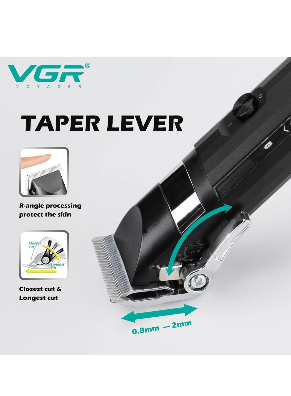 VGR V-687 Salon Series Professional Cordless Hair Clippers Electric Hair Cutter Machine Kit Rechargeable Wireless Hair Grooming Trimmers Set, Rechargeable Li-ion Battery 2500mAh 300 minutes Runtime